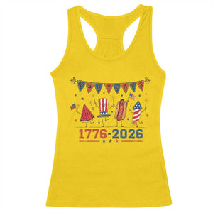 250th Anniversary USA Racerback Tank Top Patriotic Watermelon Hotdog Firework 250 Years American 1776 2026 250th 4th July