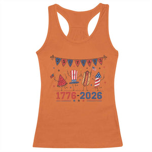 250th Anniversary USA Racerback Tank Top Patriotic Watermelon Hotdog Firework 250 Years American 1776 2026 250th 4th July