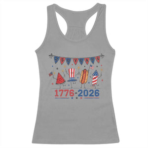 250th Anniversary USA Racerback Tank Top Patriotic Watermelon Hotdog Firework 250 Years American 1776 2026 250th 4th July