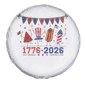 250th Anniversary USA Spare Tire Cover Patriotic Watermelon Hotdog Firework 250 Years American 1776 2026 250th 4th July