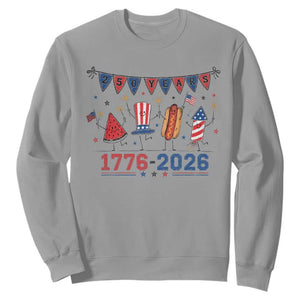 250th Anniversary USA Sweatshirt Patriotic Watermelon Hotdog Firework 250 Years American 1776 2026 250th 4th July