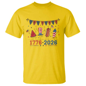 250th Anniversary USA T Shirt Patriotic Watermelon Hotdog Firework 250 Years American 1776 2026 250th 4th July