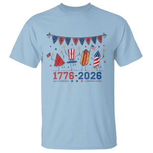 250th Anniversary USA T Shirt Patriotic Watermelon Hotdog Firework 250 Years American 1776 2026 250th 4th July