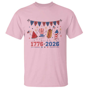 250th Anniversary USA T Shirt Patriotic Watermelon Hotdog Firework 250 Years American 1776 2026 250th 4th July