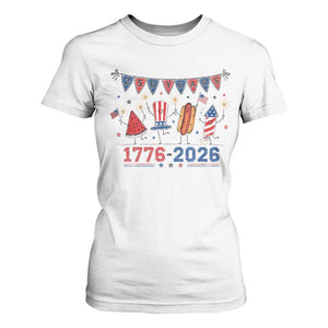 250th Anniversary USA T Shirt For Women Patriotic Watermelon Hotdog Firework 250 Years American 1776 2026 250th 4th July