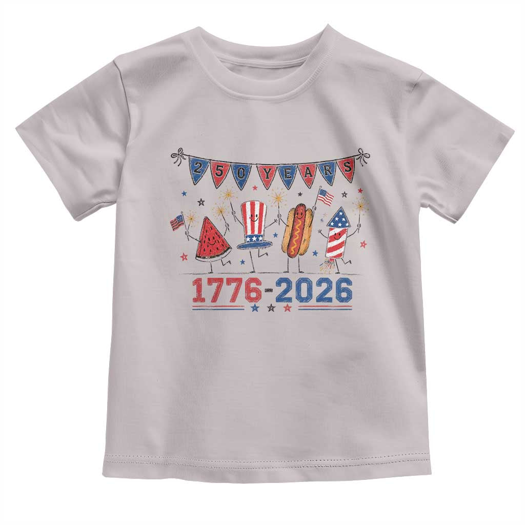 250th Anniversary USA Toddler T Shirt Patriotic Watermelon Hotdog Firework 250 Years American 1776 2026 250th 4th July