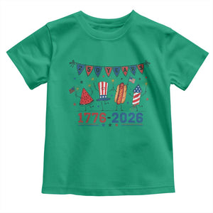 250th Anniversary USA Toddler T Shirt Patriotic Watermelon Hotdog Firework 250 Years American 1776 2026 250th 4th July