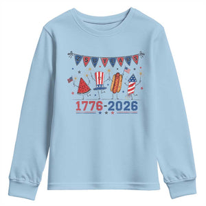 250th Anniversary USA Youth Sweatshirt Patriotic Watermelon Hotdog Firework 250 Years American 1776 2026 250th 4th July