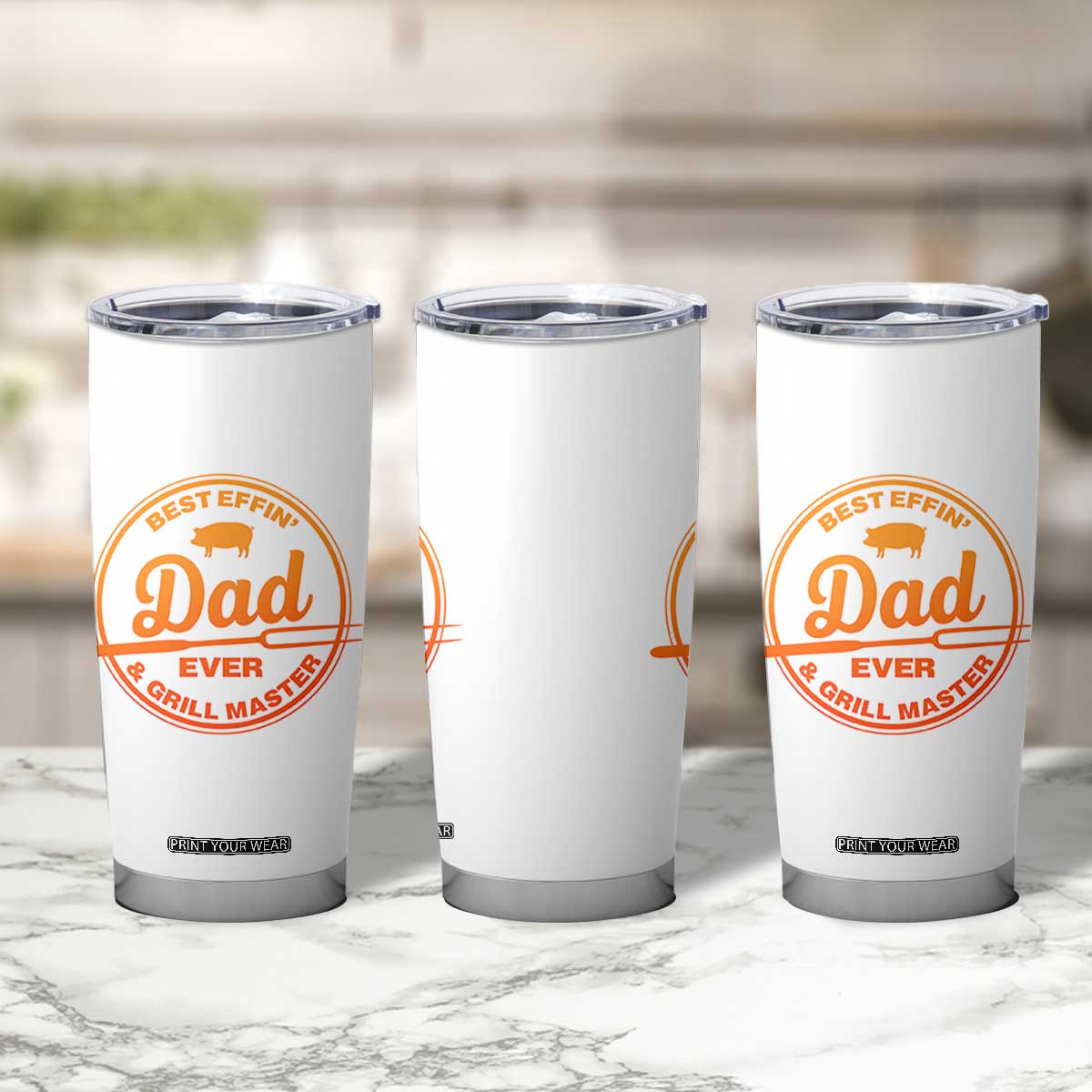Best Effin Dad Ever And Grill Master Tumbler Cup Funny Grilling BBQ Sarcastic