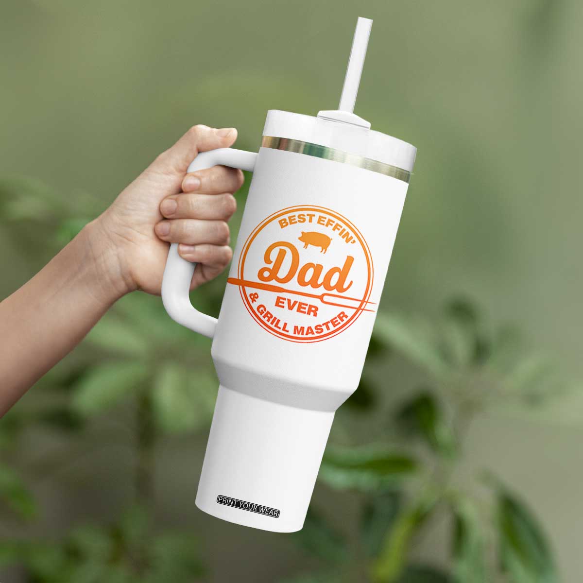 Best Effin Dad Ever And Grill Master Tumbler With Handle Funny Grilling BBQ Sarcastic