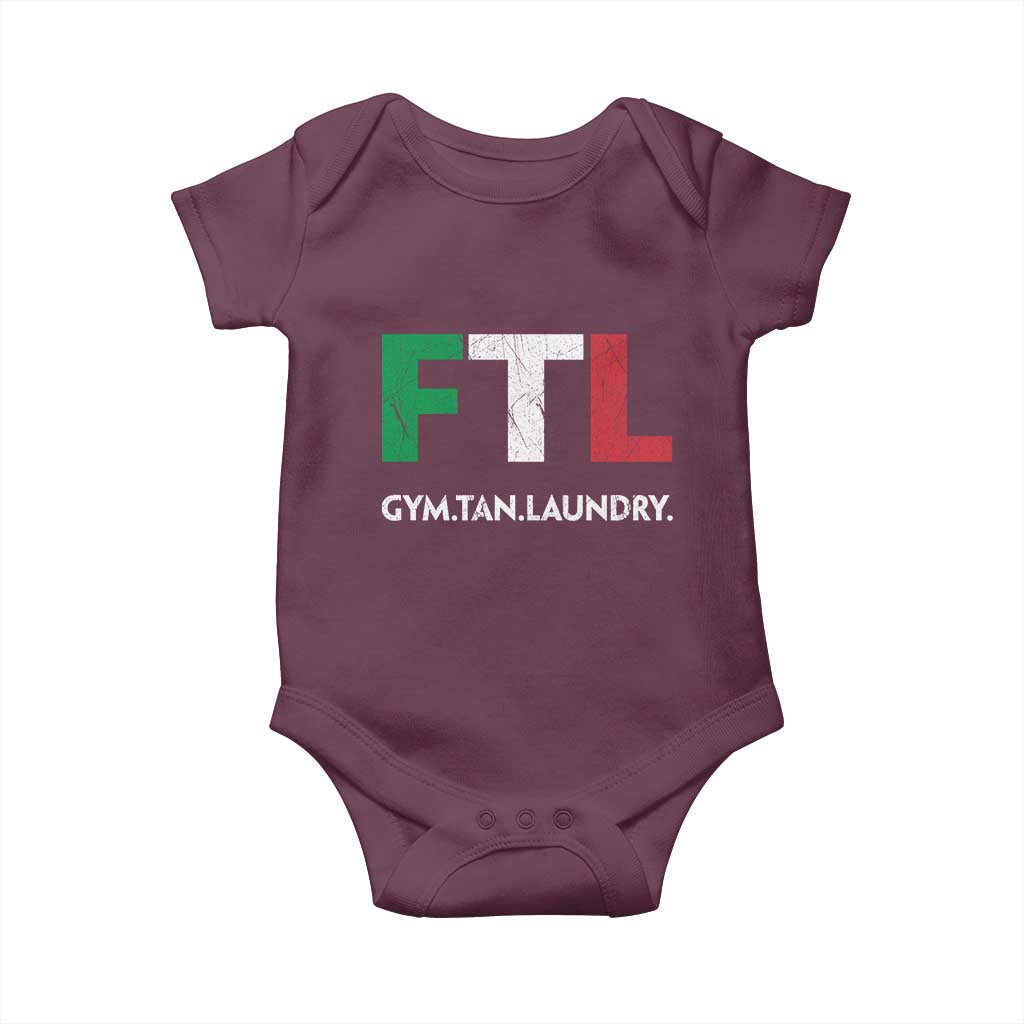 Gym Tan Laundry GTL Italian Flag Baby Onesie TS10 Maroon Print Your Wear