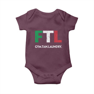 Gym Tan Laundry GTL Italian Flag Baby Onesie TS10 Maroon Print Your Wear