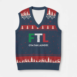 Gym Tan Laundry GTL Italian Flag V-Neck Knit Sweater Vest TS10 Navy Red Print Your Wear