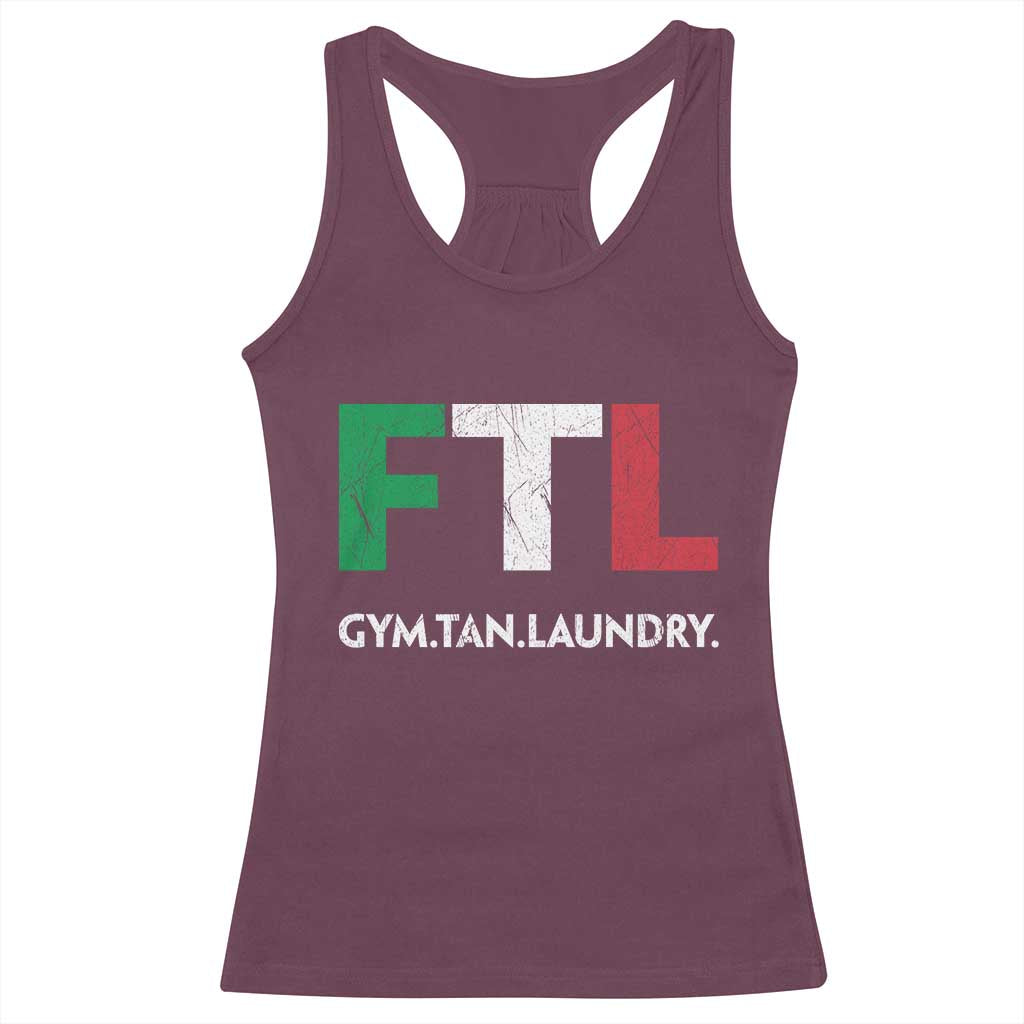 Gym Tan Laundry GTL Italian Flag Racerback Tank Top TS10 Maroon Print Your Wear