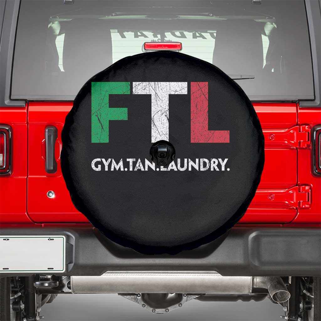 Gym Tan Laundry GTL Italian Flag Spare Tire Cover TS10 Black Print Your Wear