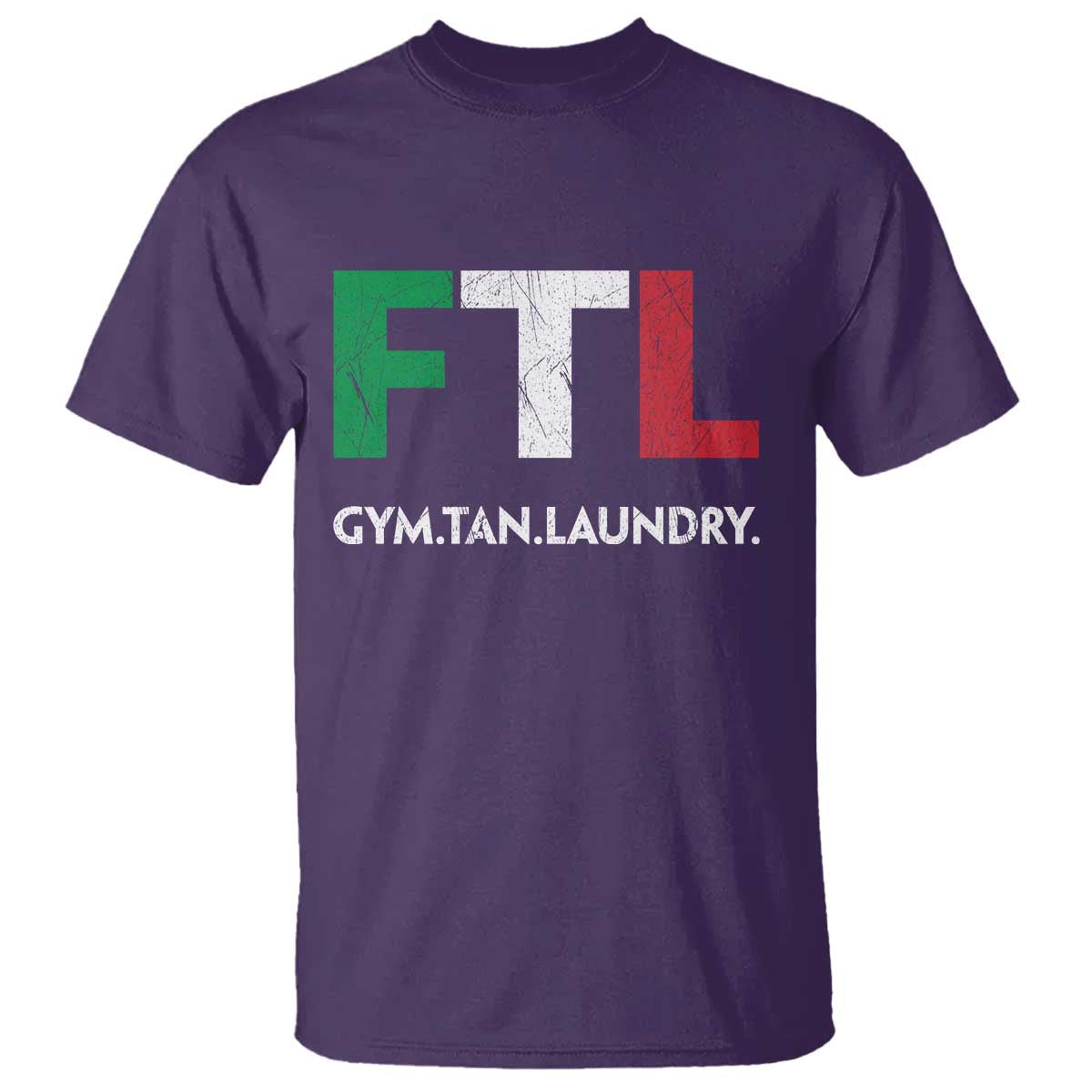 Gym Tan Laundry GTL Italian Flag T Shirt TS10 Purple Print Your Wear
