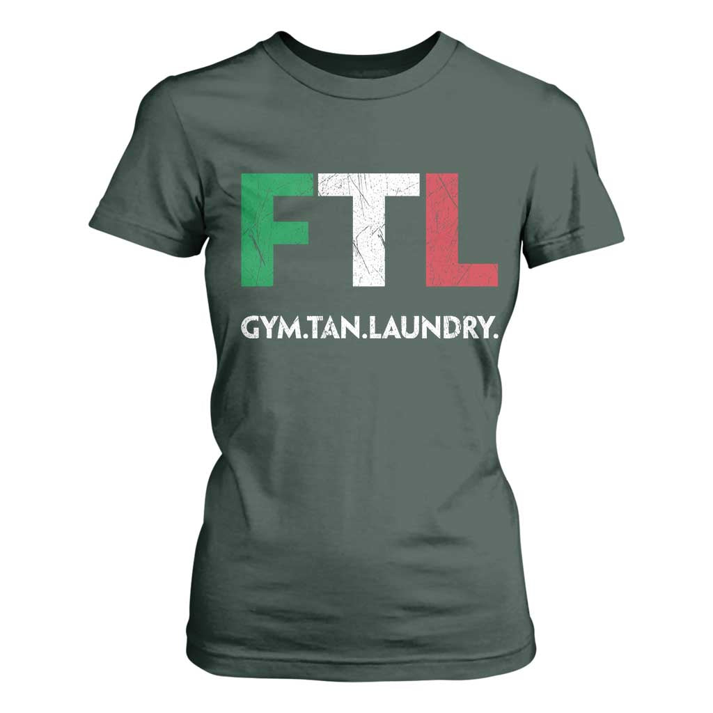 Gym Tan Laundry GTL Italian Flag T Shirt For Women TS10 Dark Forest Green Print Your Wear