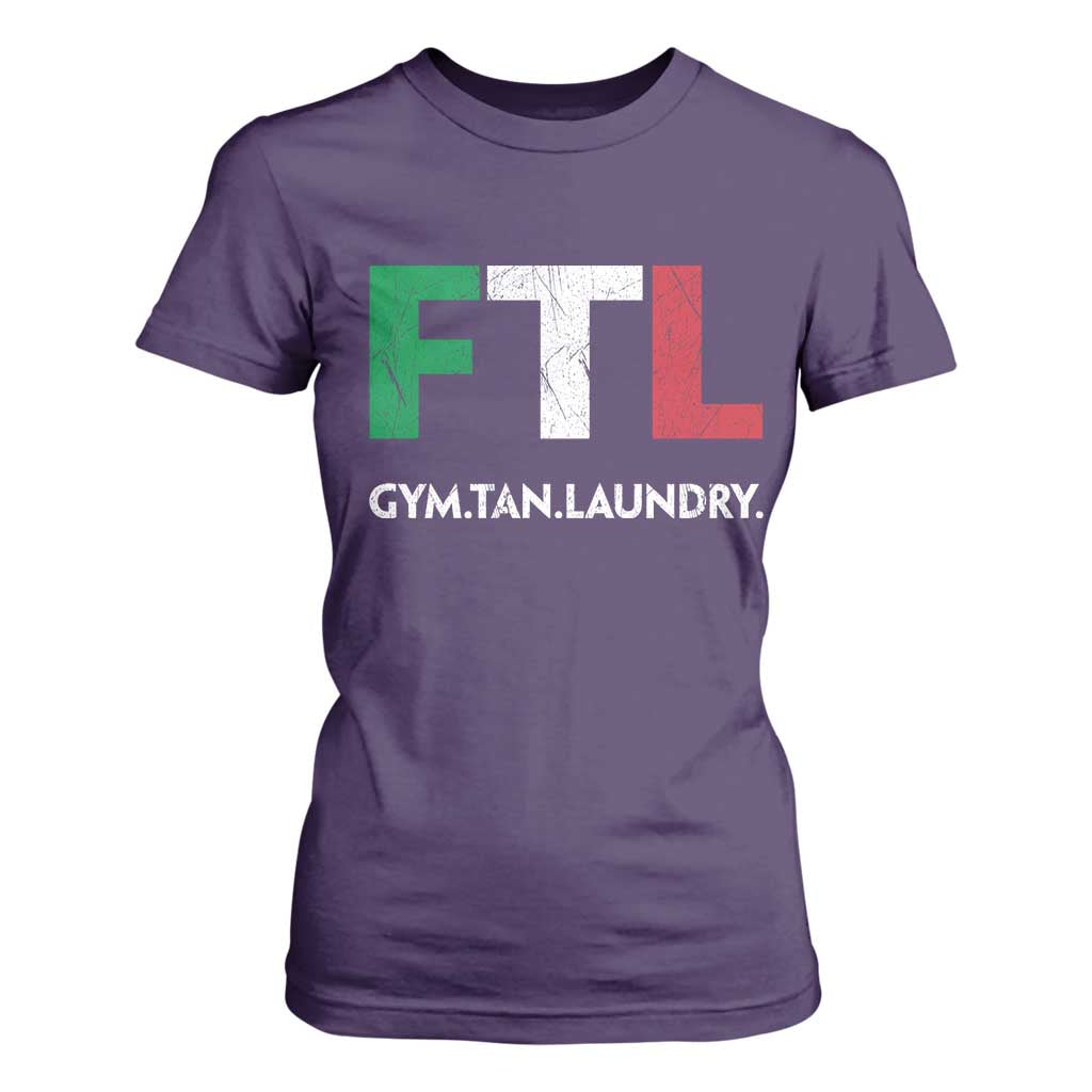 Gym Tan Laundry GTL Italian Flag T Shirt For Women TS10 Purple Print Your Wear