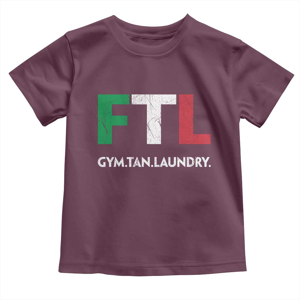 Gym Tan Laundry GTL Italian Flag Toddler T Shirt TS10 Maroon Print Your Wear