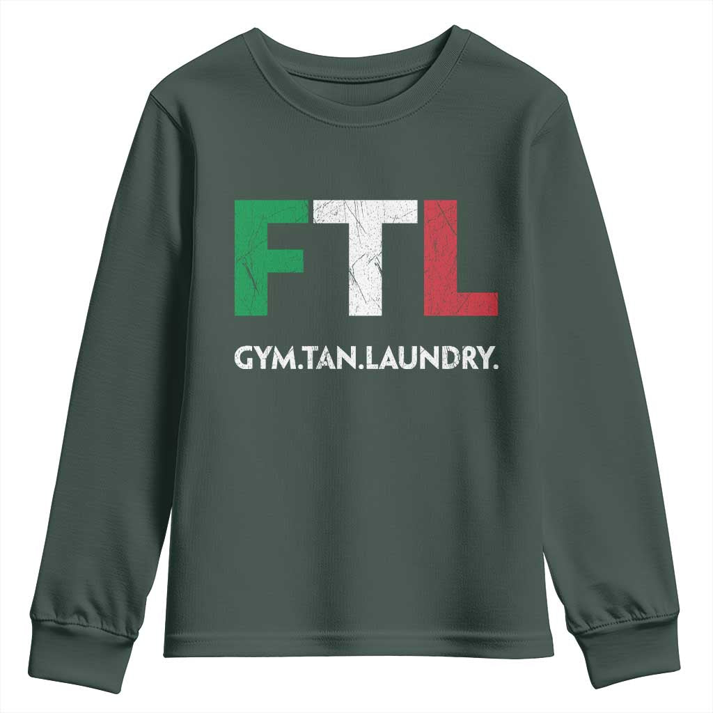 Gym Tan Laundry GTL Italian Flag Youth Sweatshirt TS10 Dark Forest Green Print Your Wear
