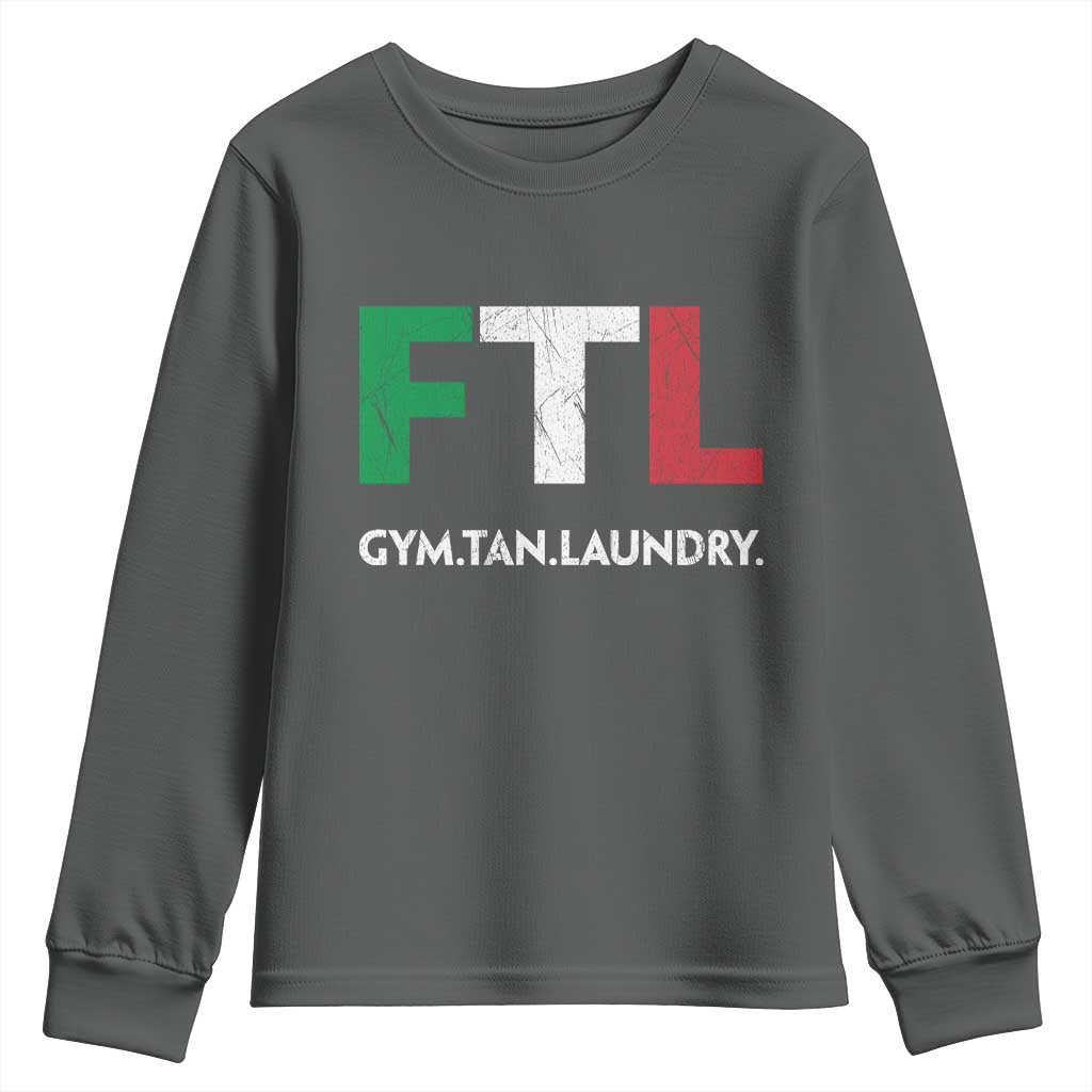 Gym Tan Laundry GTL Italian Flag Youth Sweatshirt TS10 Dark Heather Print Your Wear