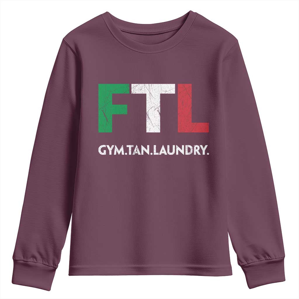 Gym Tan Laundry GTL Italian Flag Youth Sweatshirt TS10 Maroon Print Your Wear