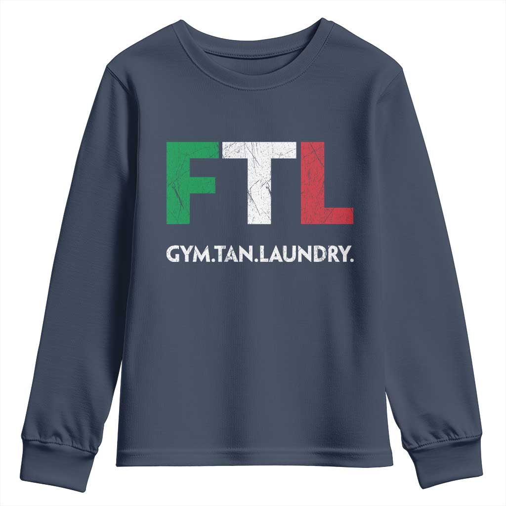 Gym Tan Laundry GTL Italian Flag Youth Sweatshirt TS10 Navy Print Your Wear