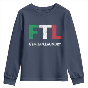 Gym Tan Laundry GTL Italian Flag Youth Sweatshirt TS10 Navy Print Your Wear