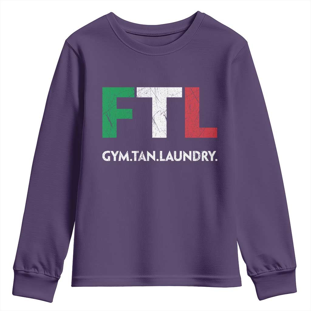 Gym Tan Laundry GTL Italian Flag Youth Sweatshirt TS10 Purple Print Your Wear