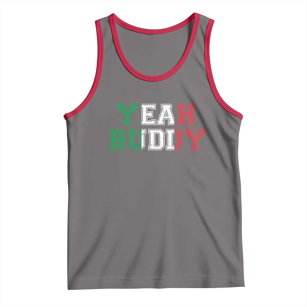 Yeah Buddy Italian Flag Tank Top Vintage Retro TS10 Deep Heather Red Print Your Wear
