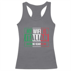 My Wife is Italian Nothing Scares Me Racerback Tank Top Funny Husband Italia Flag TS10 Charcoal Print Your Wear
