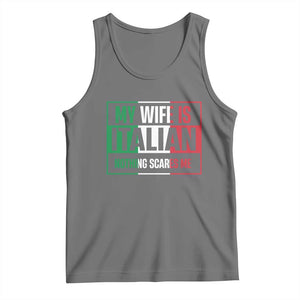 My Wife is Italian Nothing Scares Me Tank Top Funny Husband Italia Flag TS10 Black Heather Print Your Wear