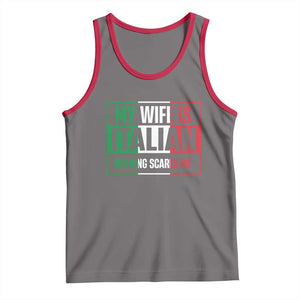 My Wife is Italian Nothing Scares Me Tank Top Funny Husband Italia Flag TS10 Deep Heather Red Print Your Wear