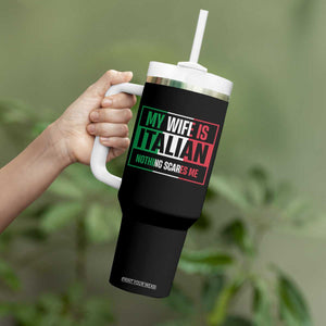 My Wife is Italian Nothing Scares Me Tumbler With Handle Funny Husband Italia Flag TS10 Print Your Wear