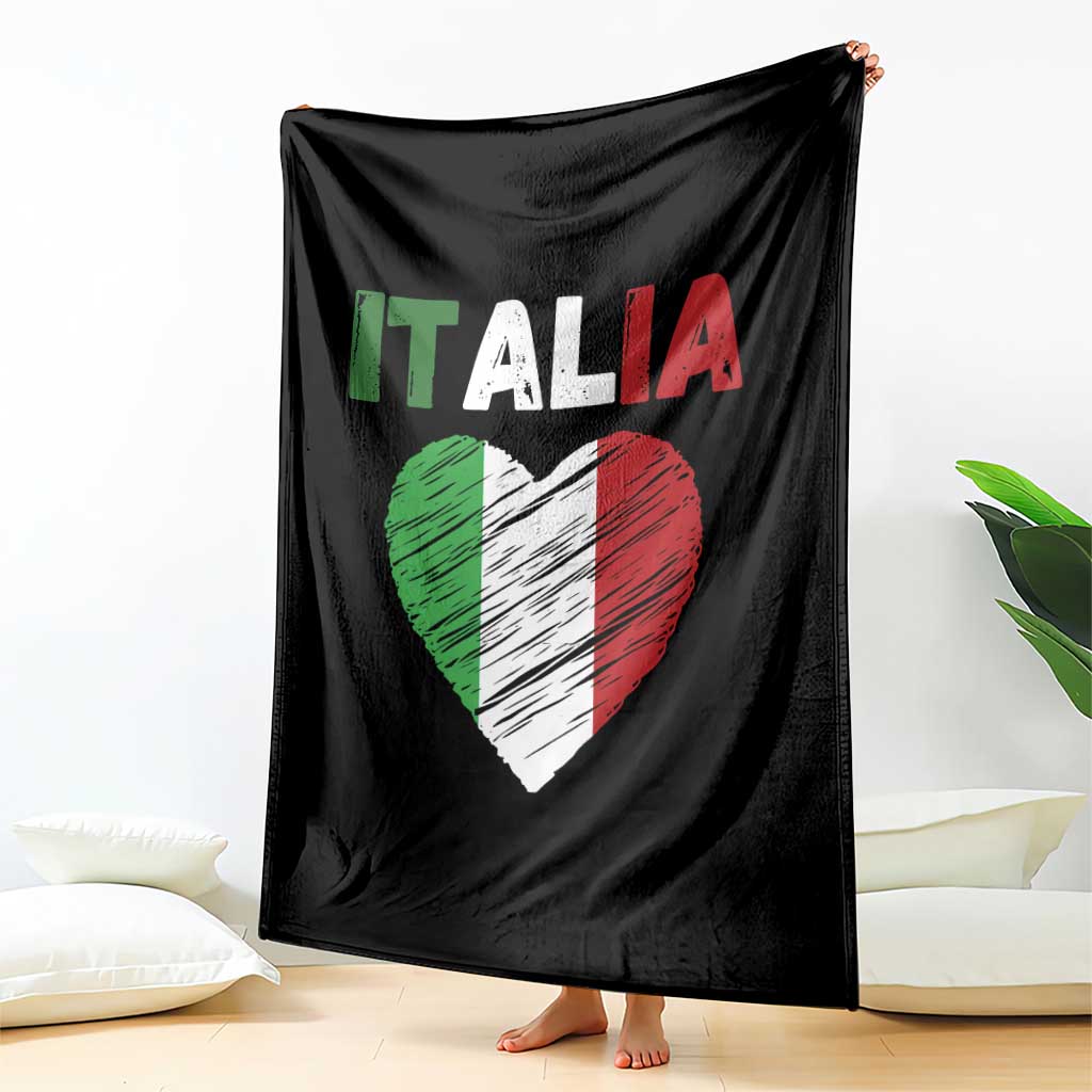 Italian Flag Heart Throw Blanket Retro Vintage Italia Graphic