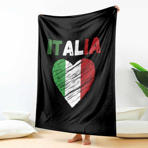 Italian Flag Heart Throw Blanket Retro Vintage Italia Graphic
