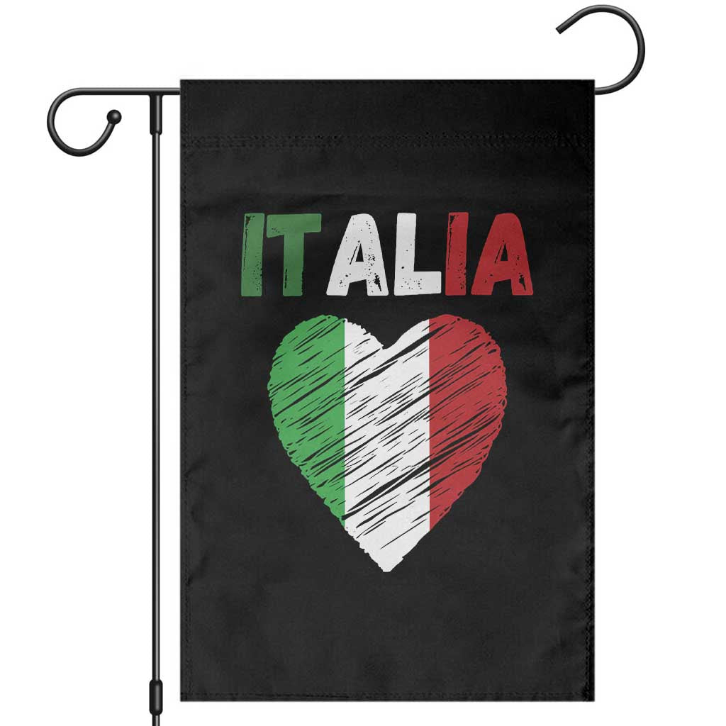 Italian Flag Heart Garden Flag Retro Vintage Italia Graphic TS10 Black Print Your Wear