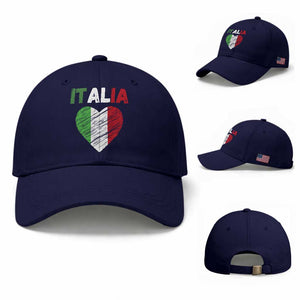 Italian Flag Heart Baseball Cap Retro Vintage Italia Graphic
