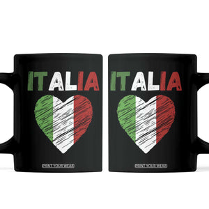 Italian Flag Heart Coffee Mug Retro Vintage Italia Graphic