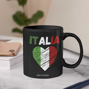 Italian Flag Heart Coffee Mug Retro Vintage Italia Graphic