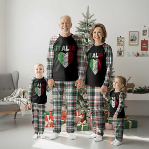 Italian Flag Heart Plaid Pajama Set Retro Vintage Italia Graphic
