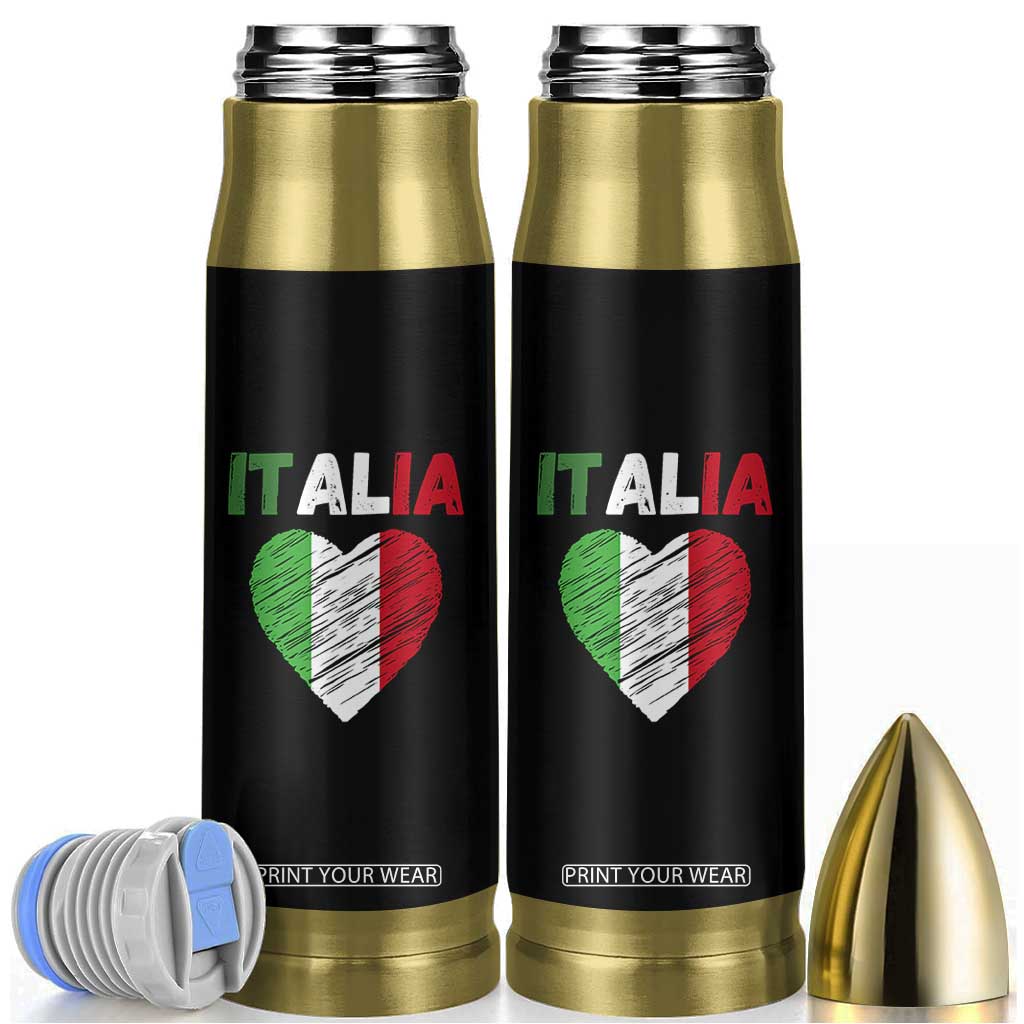 Italian Flag Heart Bullet Tumbler Retro Vintage Italia Graphic