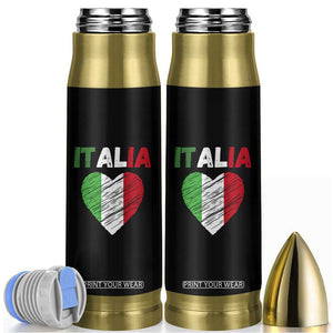 Italian Flag Heart Bullet Tumbler Retro Vintage Italia Graphic