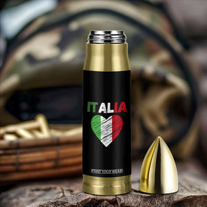 Italian Flag Heart Bullet Tumbler Retro Vintage Italia Graphic