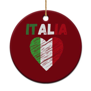 Italian Flag Heart Ceramic Ornament Retro Vintage Italia Graphic