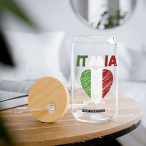 Italian Flag Heart Glass Can Retro Vintage Italia Graphic
