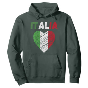 Italian Flag Heart Hoodie Retro Vintage Italia Graphic