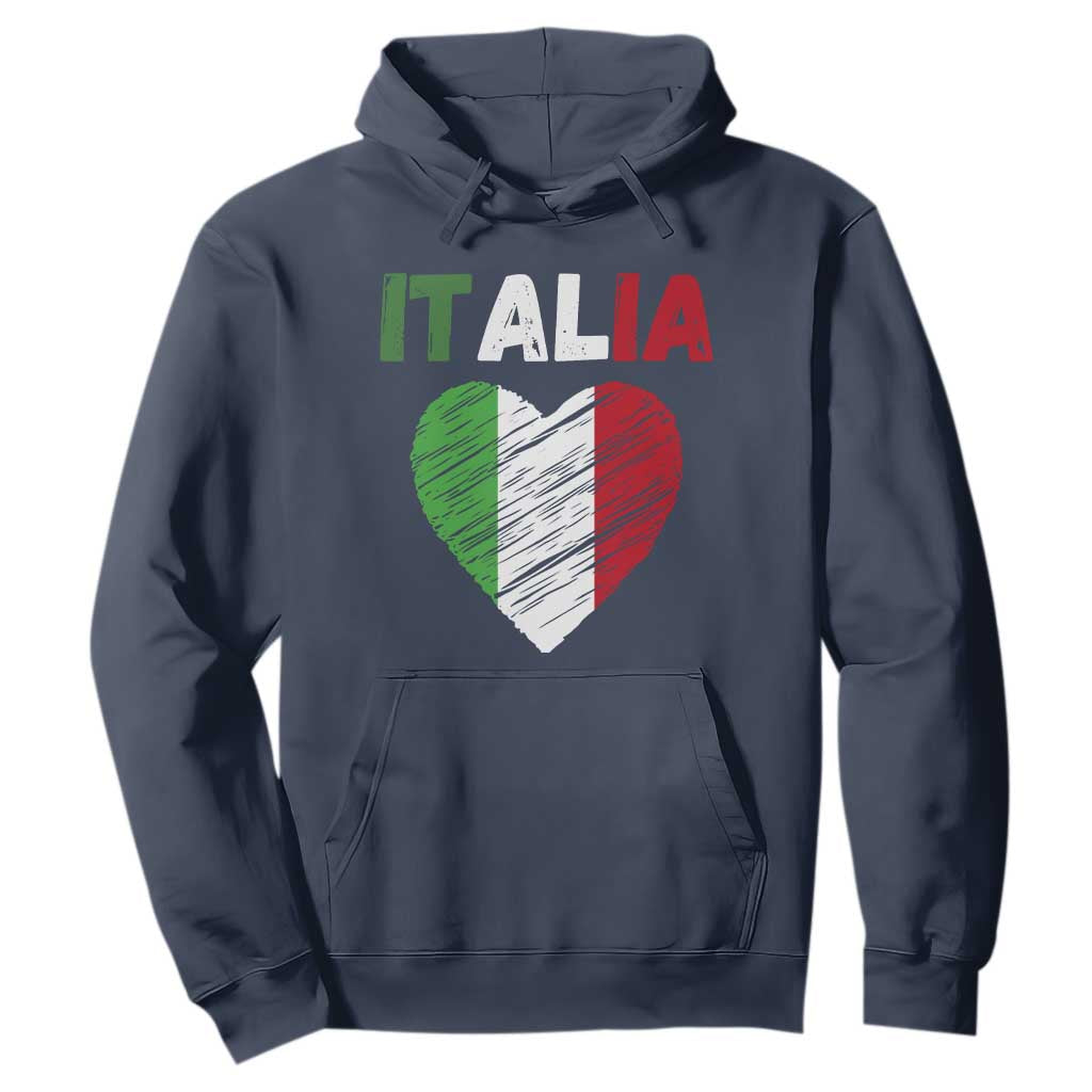 Italian Flag Heart Hoodie Retro Vintage Italia Graphic