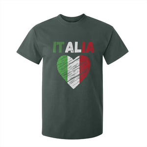 Italian Flag Heart T Shirt For Kid Retro Vintage Italia Graphic