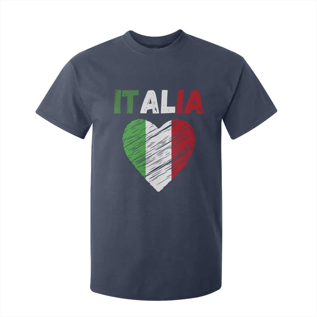 Italian Flag Heart T Shirt For Kid Retro Vintage Italia Graphic
